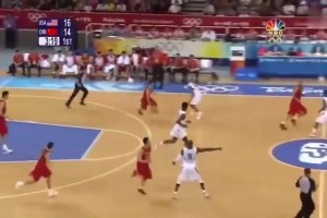 中国男篮何时能再有这样名场面！08奥运陈江华晃过科比一条龙上篮