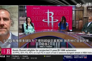 名记：杜兰特越晚续约，对火箭赛季前景越不利！勇士是前车之鉴！