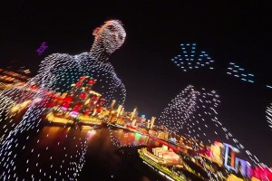 这还有第一视角！库里重庆无人机表演这视角带你看看