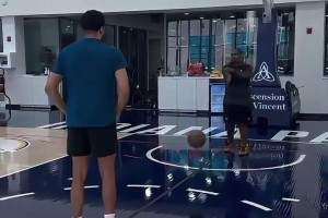 早日康复！大伤三个月后哈利伯顿首次进行投篮训练！