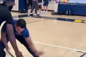 学生们：爽了！杰伦布朗隔扣副校长引全场欢呼！