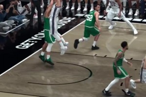 画面太真实了！网友在2K中模拟巅峰基德空降现在的篮网