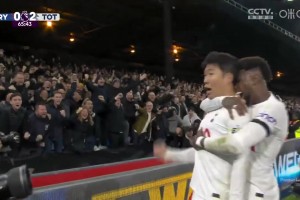 亚洲天王孙兴慜包抄推射破门！热刺再下一城2-0领先水晶宫！