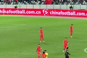 孙兴慜进球后在中国球迷看台前的庆祝，武磊找到孙兴慜理论