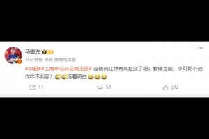 媒体人谈玉昆红牌：裁判红牌有点扯淡了吧？李可那动作咋不判呢？