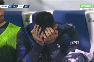 无缘联赛冠军！没有登场的劳塔罗在替补席失落抱头！