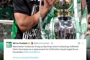 真要组御林军？镜报：若B费离队，曼联或买阿莫林旧部贡萨尔维斯