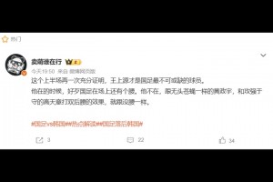 博主：黄政宇跟无头苍蝇一样，王上源才是国足最不可或缺的球员