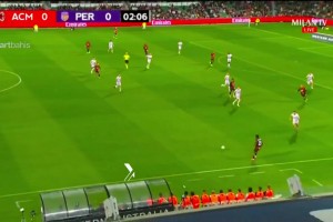 闪击！泰拉恰诺进球！AC米兰1-0领先珀斯光荣