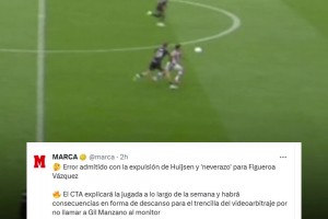 马卡报：西足协将评议赫伊森红牌并承认误判，VAR裁判将停哨