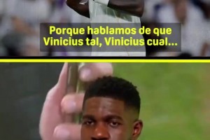 前巴萨后卫乌姆蒂蒂为维尼修斯辩护：如果他状态百分百，他巨强