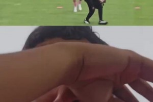 哥伦比亚球迷第一次见到梅西时，激动得热泪盈眶