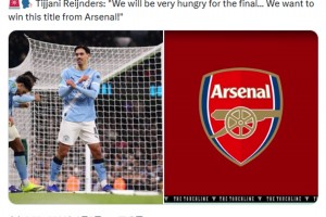 赖因德斯：对决赛充满渴望，我们想从阿森纳手中赢得这个冠军