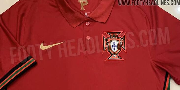 葡萄牙球衣，上面的五盾，因此，葡萄牙外号五盾军团