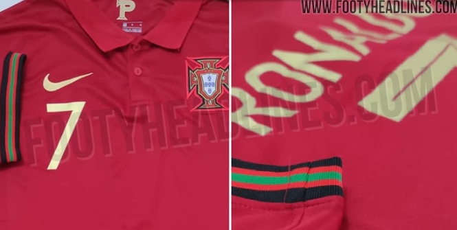 葡萄牙队欧洲杯主场球衣谍照：复古风格，搭配绿色短裤