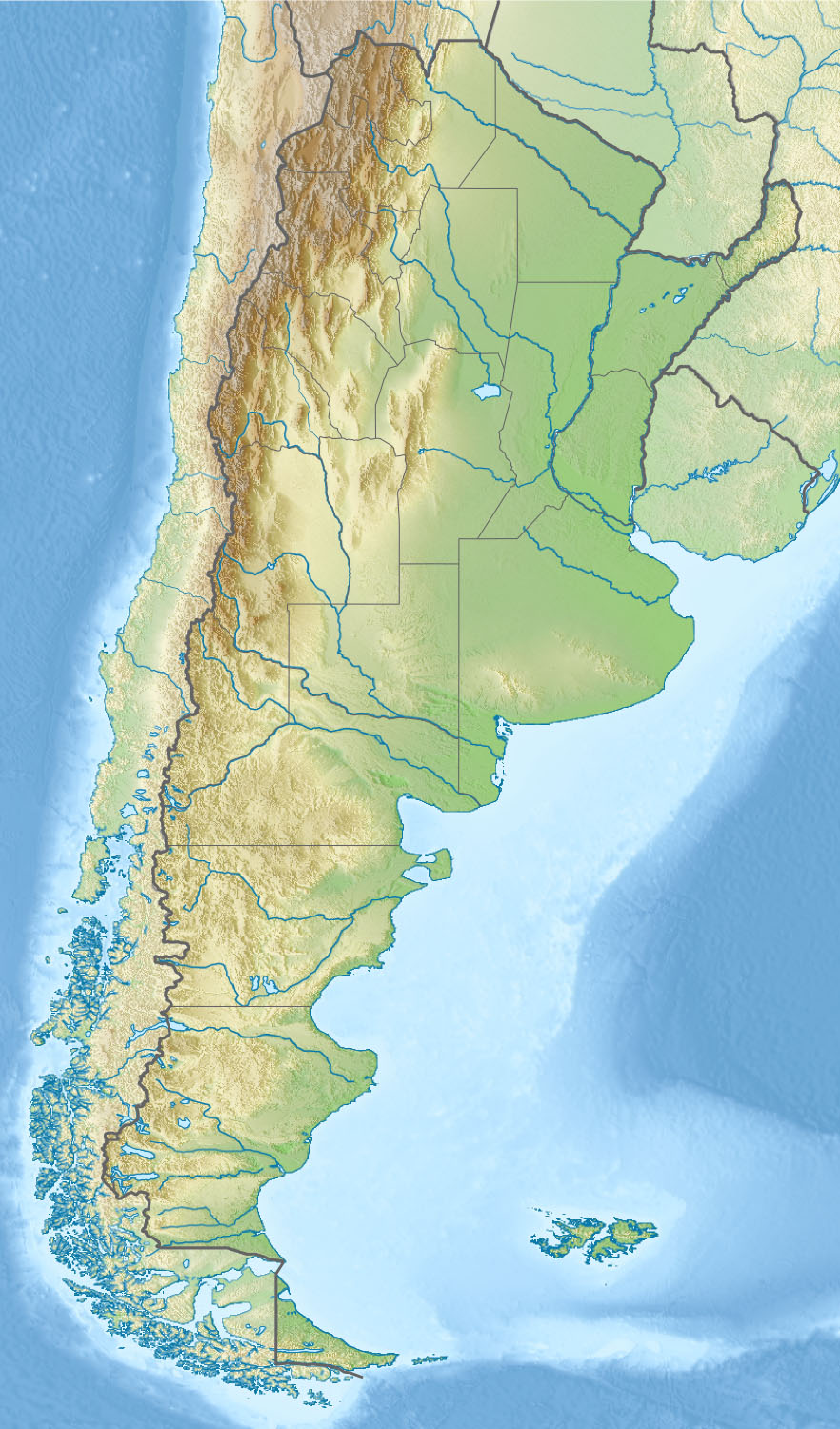 阿根廷地形图