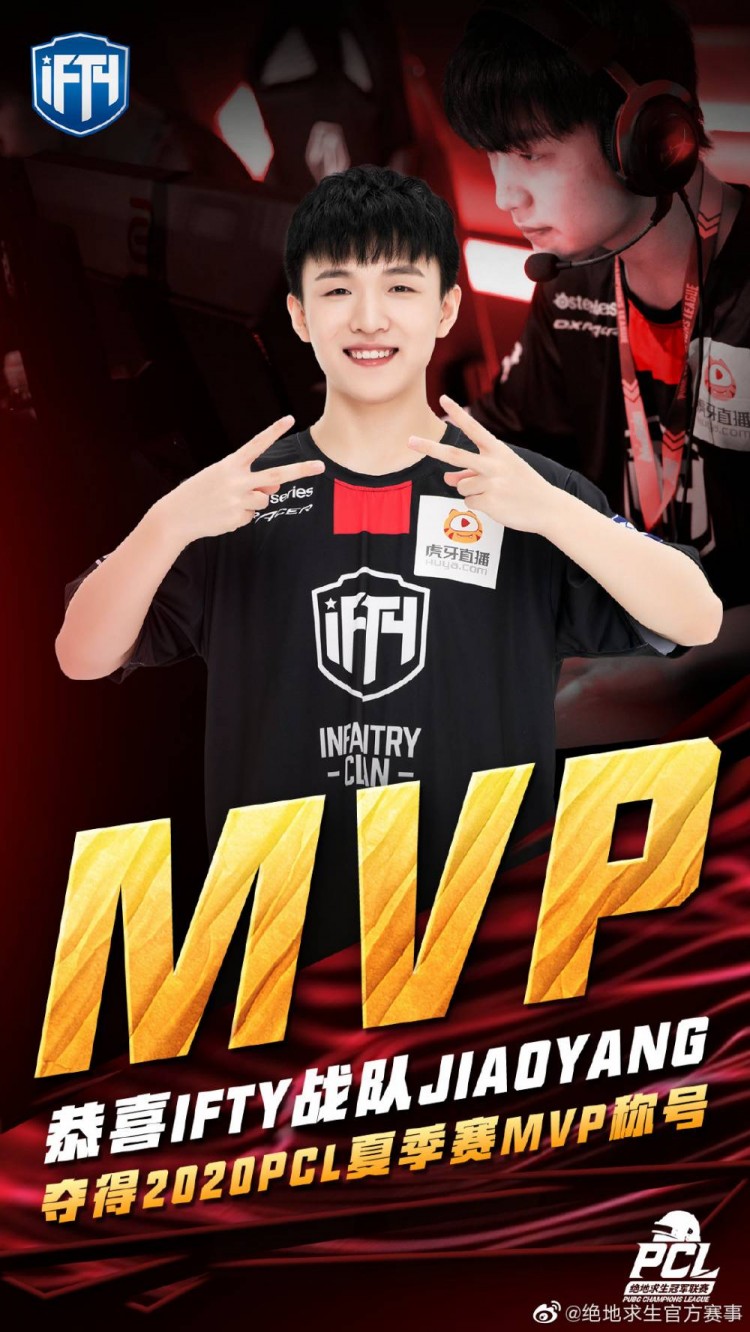 绝地求生赛事官方iftyjiaoyang获得夏季赛mvp