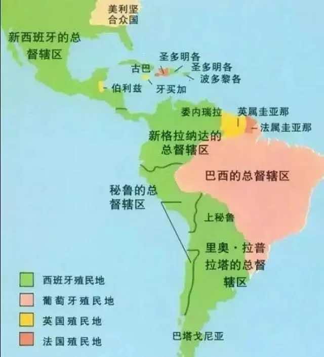 美洲殖民地分布图