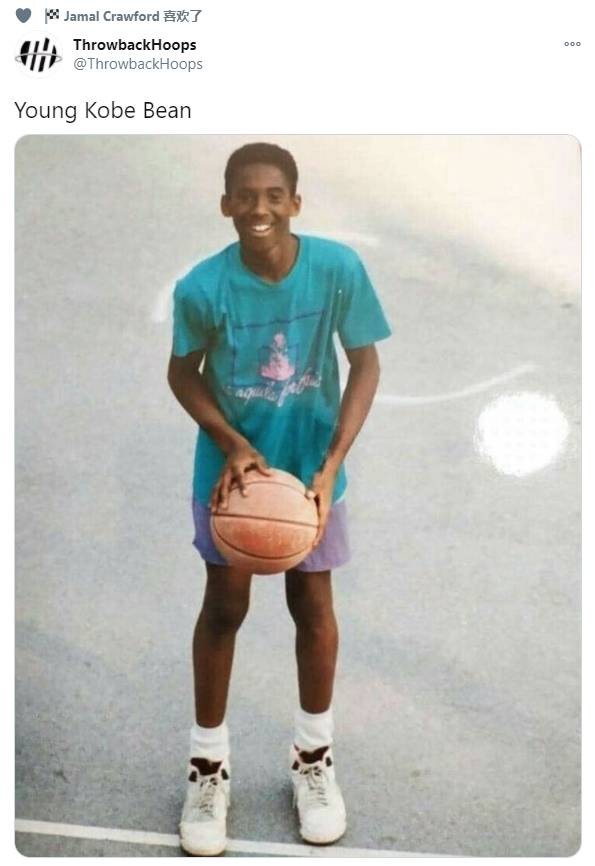 克劳福德点赞美媒晒年少科比青涩照片