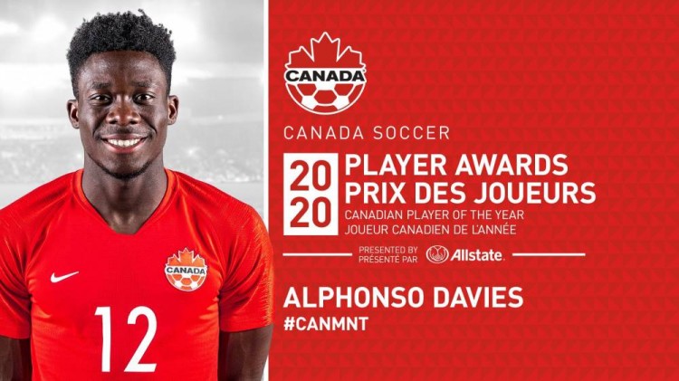 官方：阿方索-戴维斯当选加拿大年度最佳球员