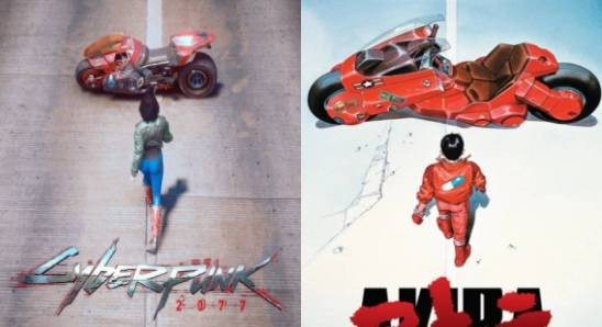 推特网友晒出自制赛博朋克2077海报致敬阿基拉