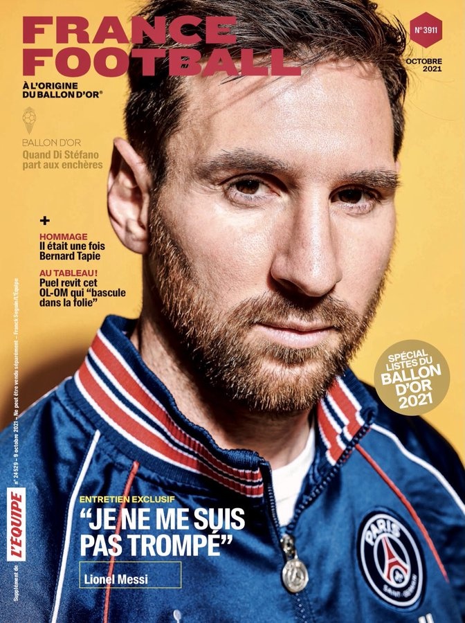 梅西登《法国足球》新刊封面，畅谈金球奖机会、NMM关系话题