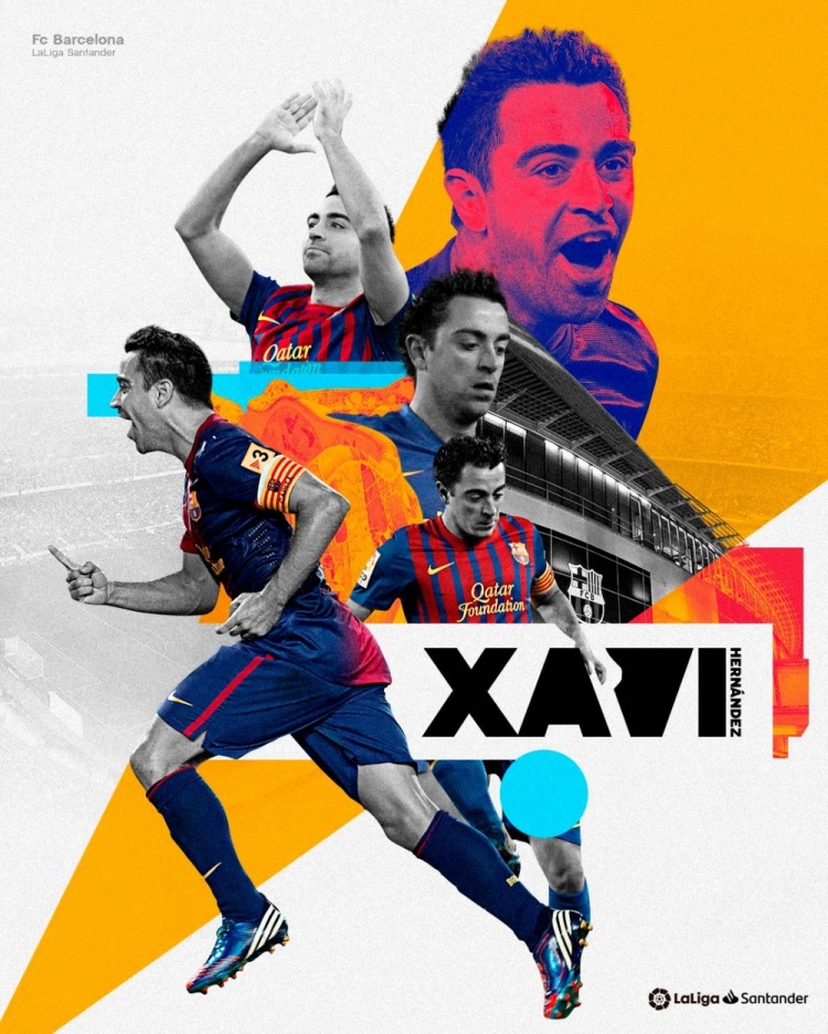 西甲官方发布海报哈维欢迎回家