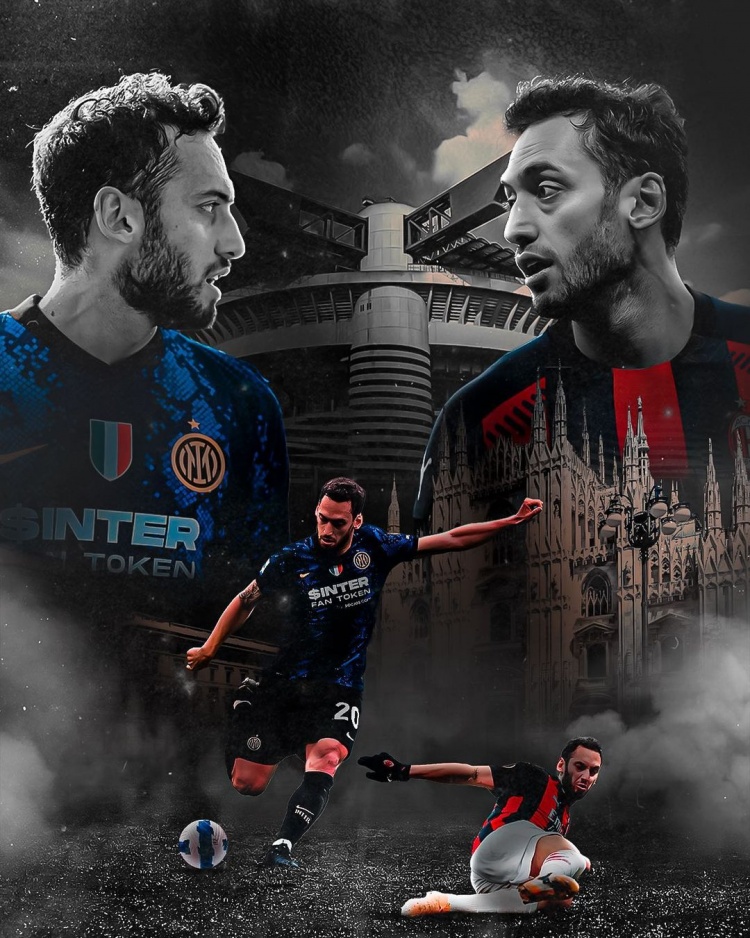 恰尔汗奥卢ins发布米兰德比战个人海报球迷留言对其辱骂