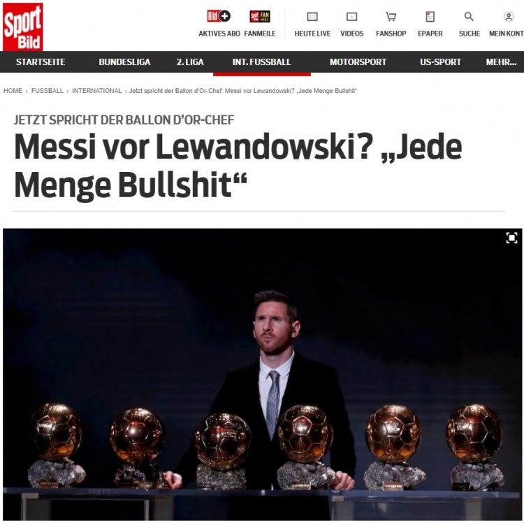 早报：世界足球先生1月17日颁奖 法国足球主编否认梅西获金球传闻