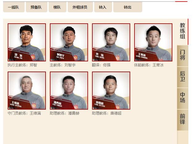 广州队更新一线队教练组名单：刘智宇等6人增补至一线队