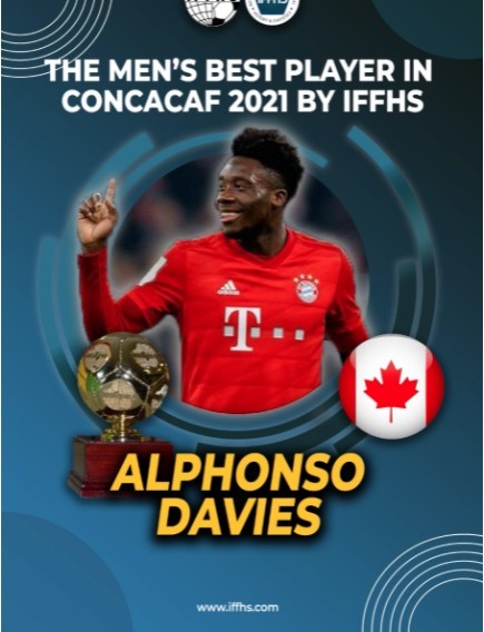 IFFHS官方：阿方索-戴维斯当选2021年中北美加勒比地区最佳球员