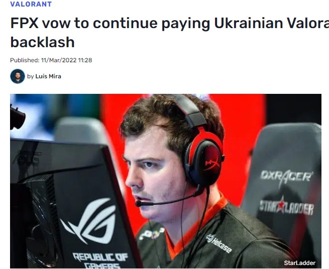 ceo亲自道歉fpxvalorant分部将继续支付队长ange1全额薪水