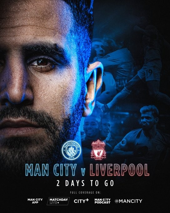 冰火对决曼城官方海报预热本轮英超对决利物浦