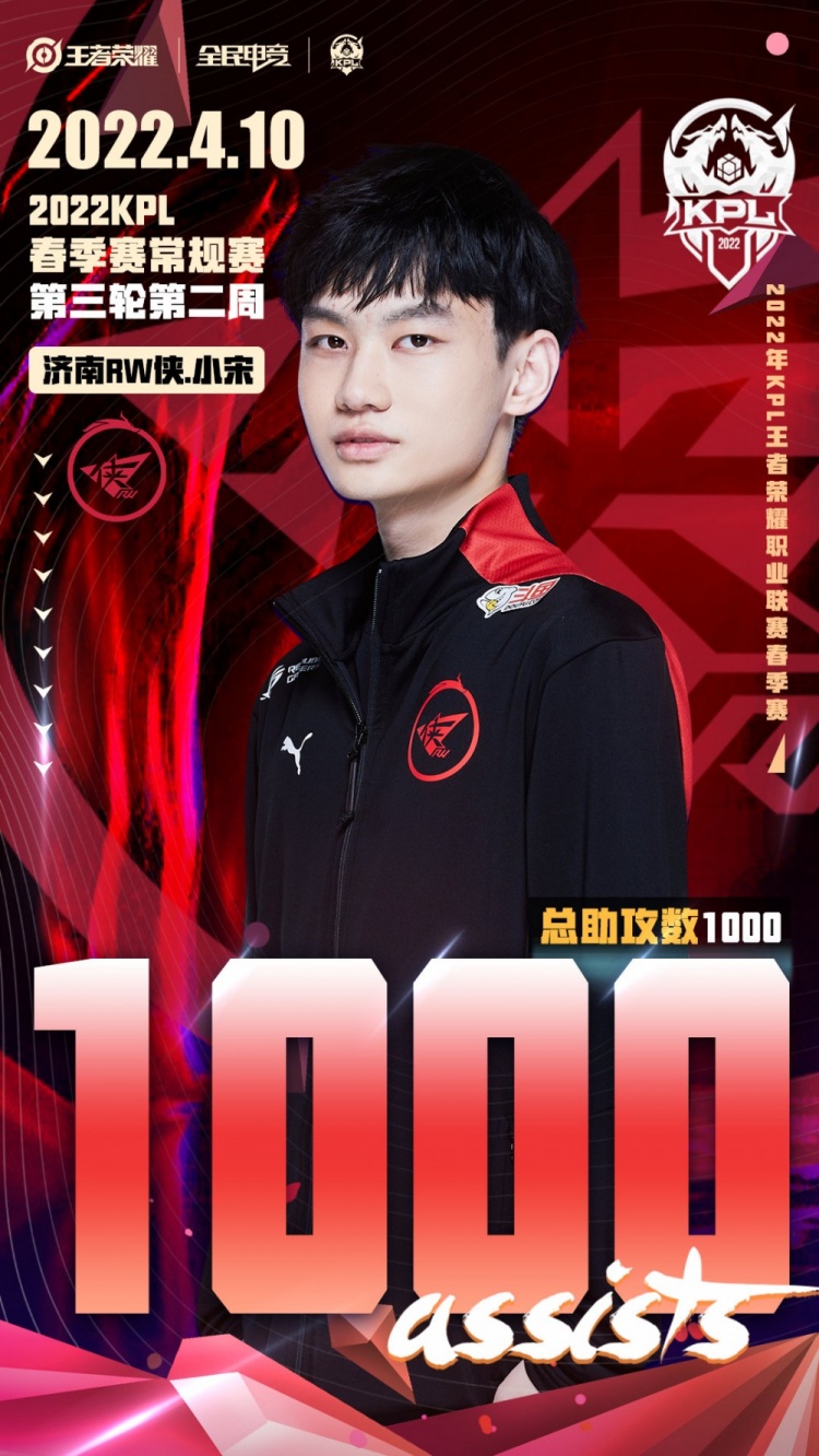 赛程里程碑rw侠小宋达成kpl赛场1000助攻