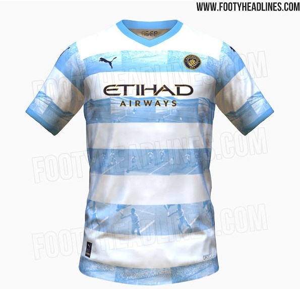 曼城推出蓝白款9320纪念球衣印有阿奎罗进球现场瞬间