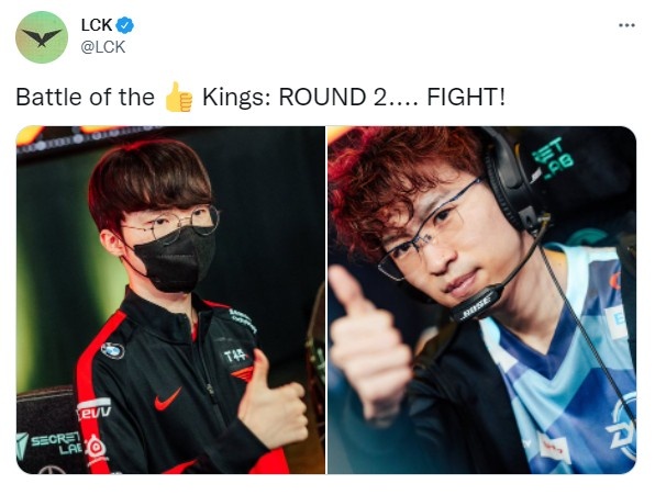lck更新推特msi点赞king争夺战第二回合你更喜欢谁的点赞