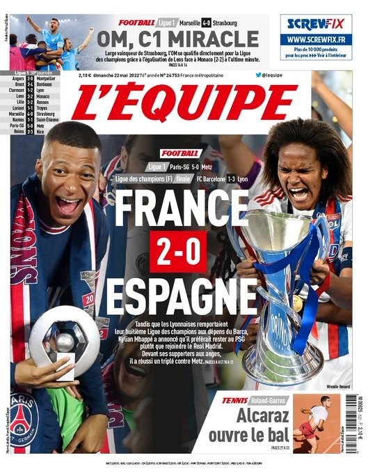 阿斯主编回击法媒队报：现在是西班牙19-1法国