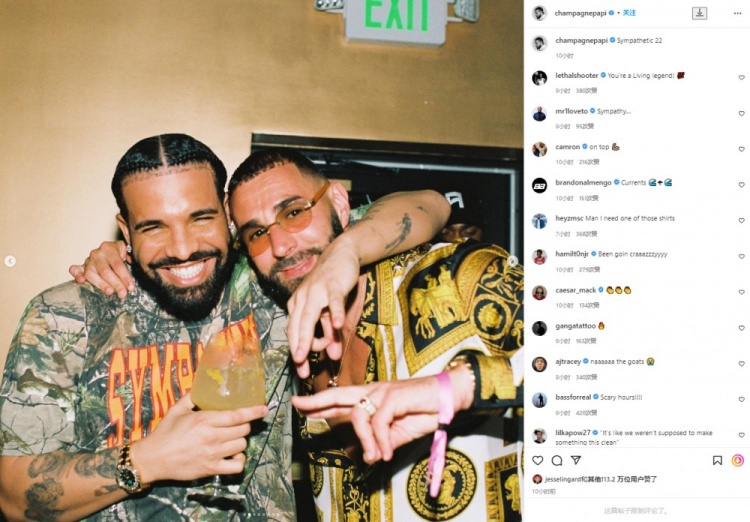 直播吧6月19日讯 著名说唱歌手drake(德雷克)今天在instagram上晒出了
