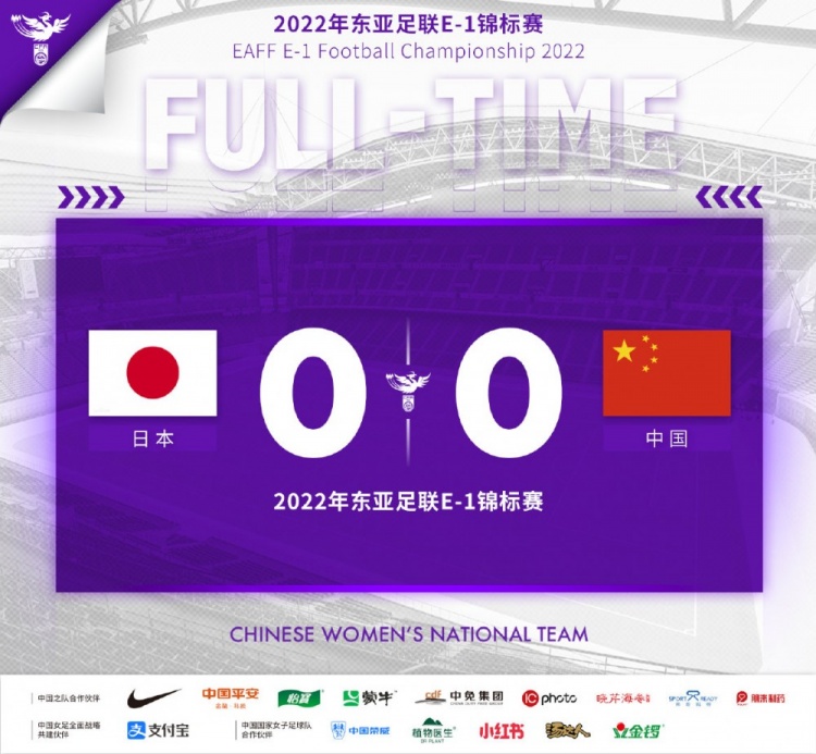 中国女足0-0战平日本女足 本届东亚杯1胜2平保持不败