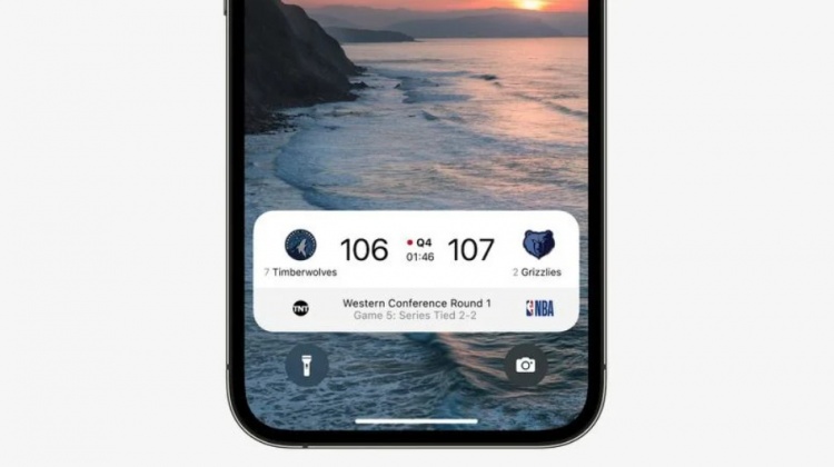苹果ios16新功能将在锁屏上支持显示nba等联赛的实时比分