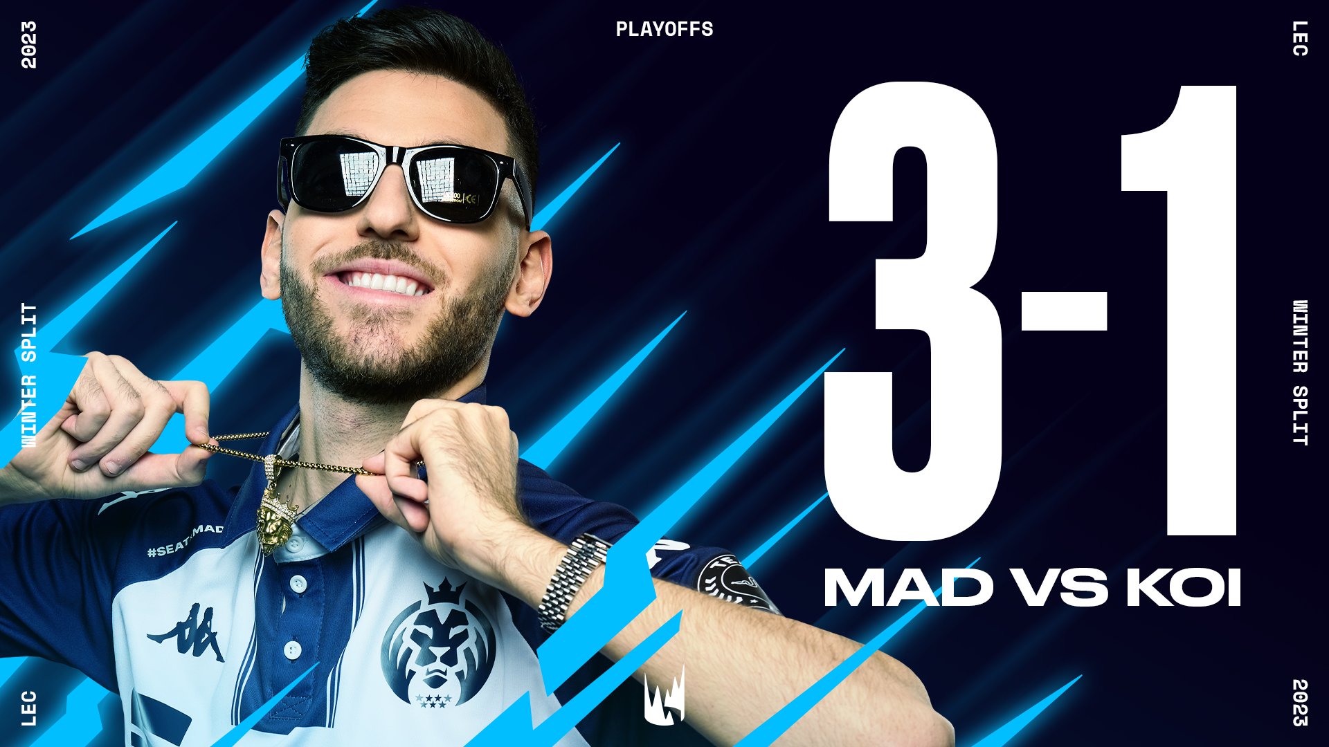 LEC冬季季后赛：MAD31击败KOI，成功杀进LEC冬季总决赛