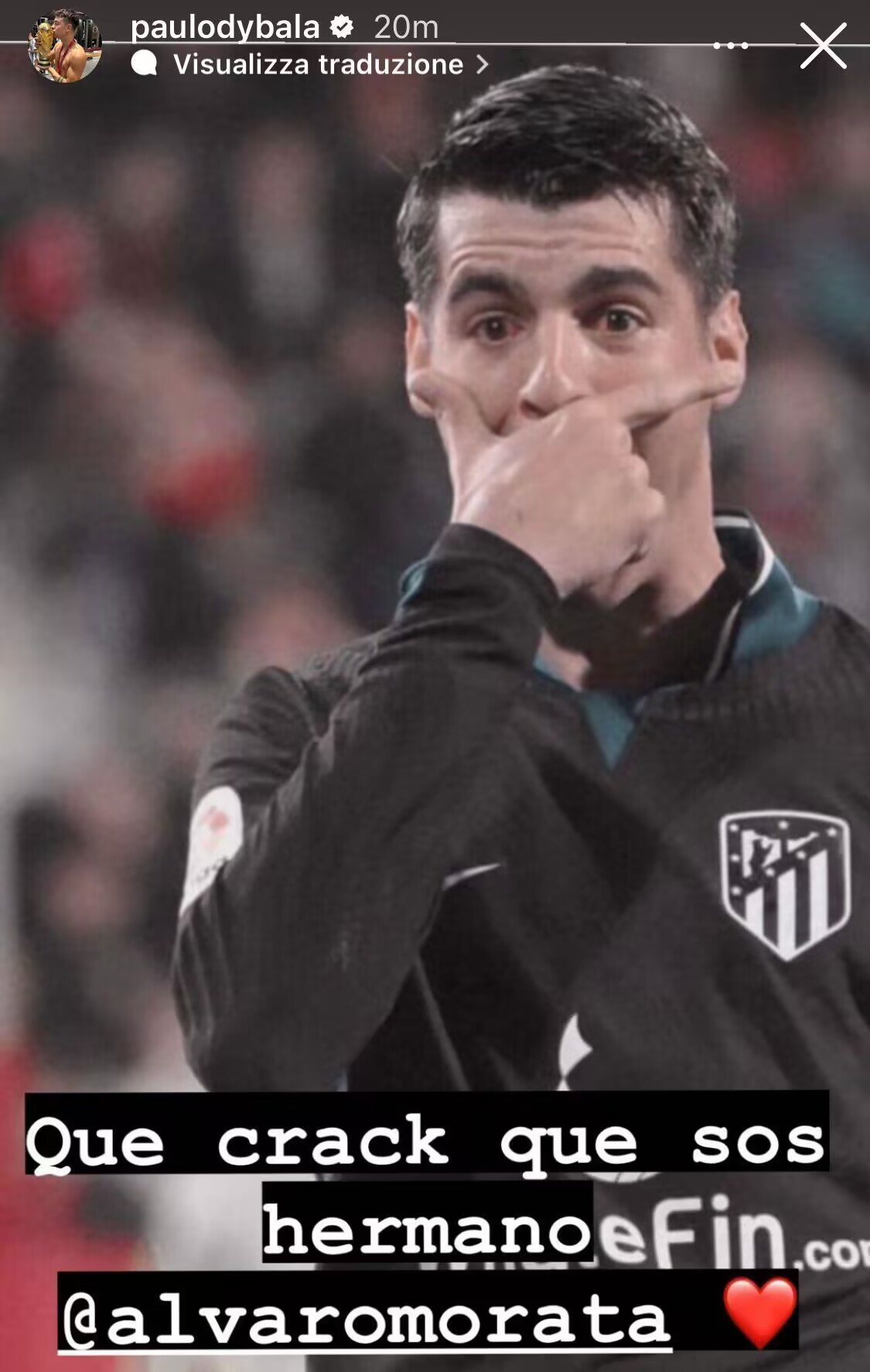 罗体莫拉塔绝杀后模仿迪巴拉庆祝动作迪巴拉回应兄弟你真强