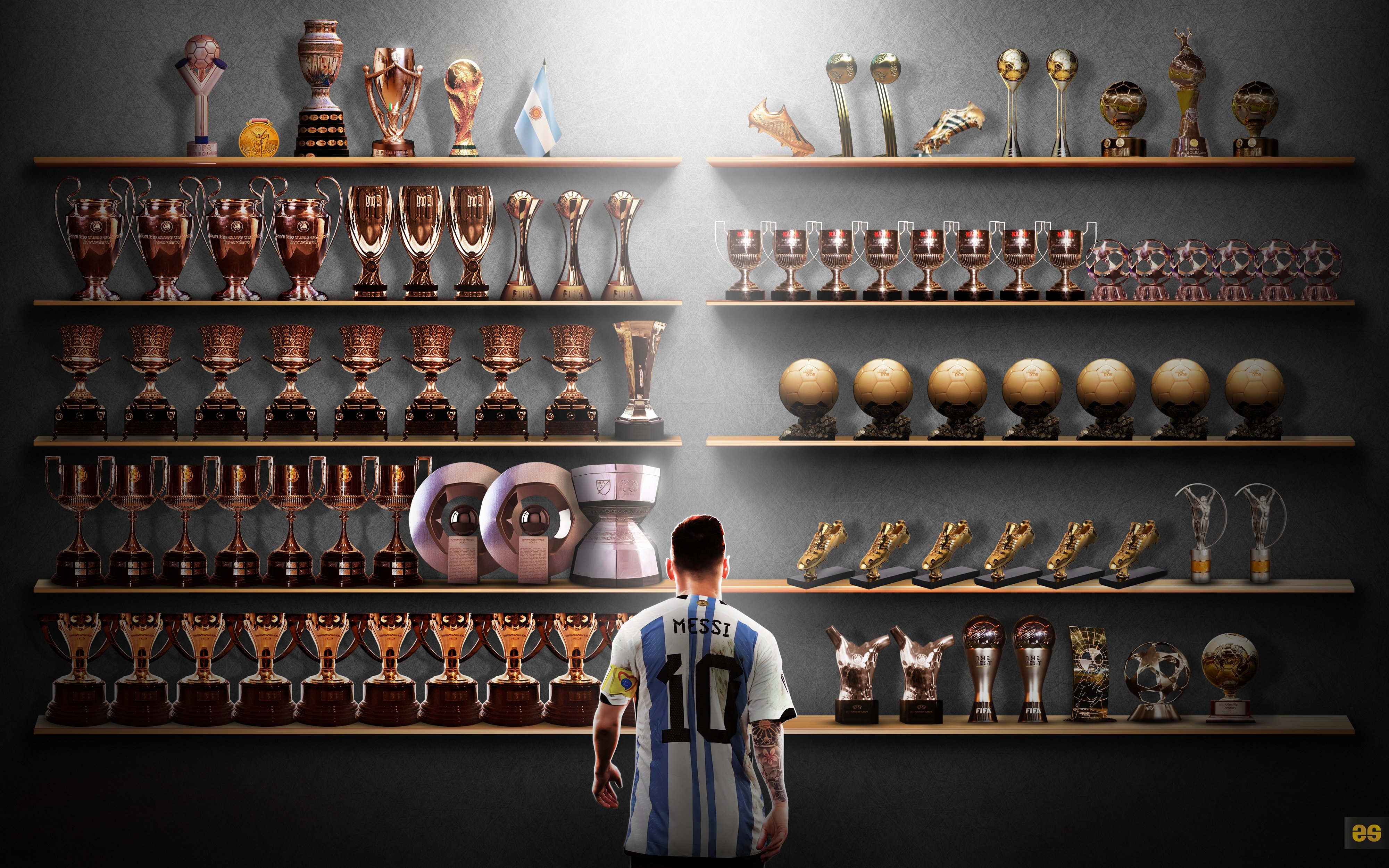 画面引起极度舒适!一图看梅西职业生涯所有荣誉96-直播吧