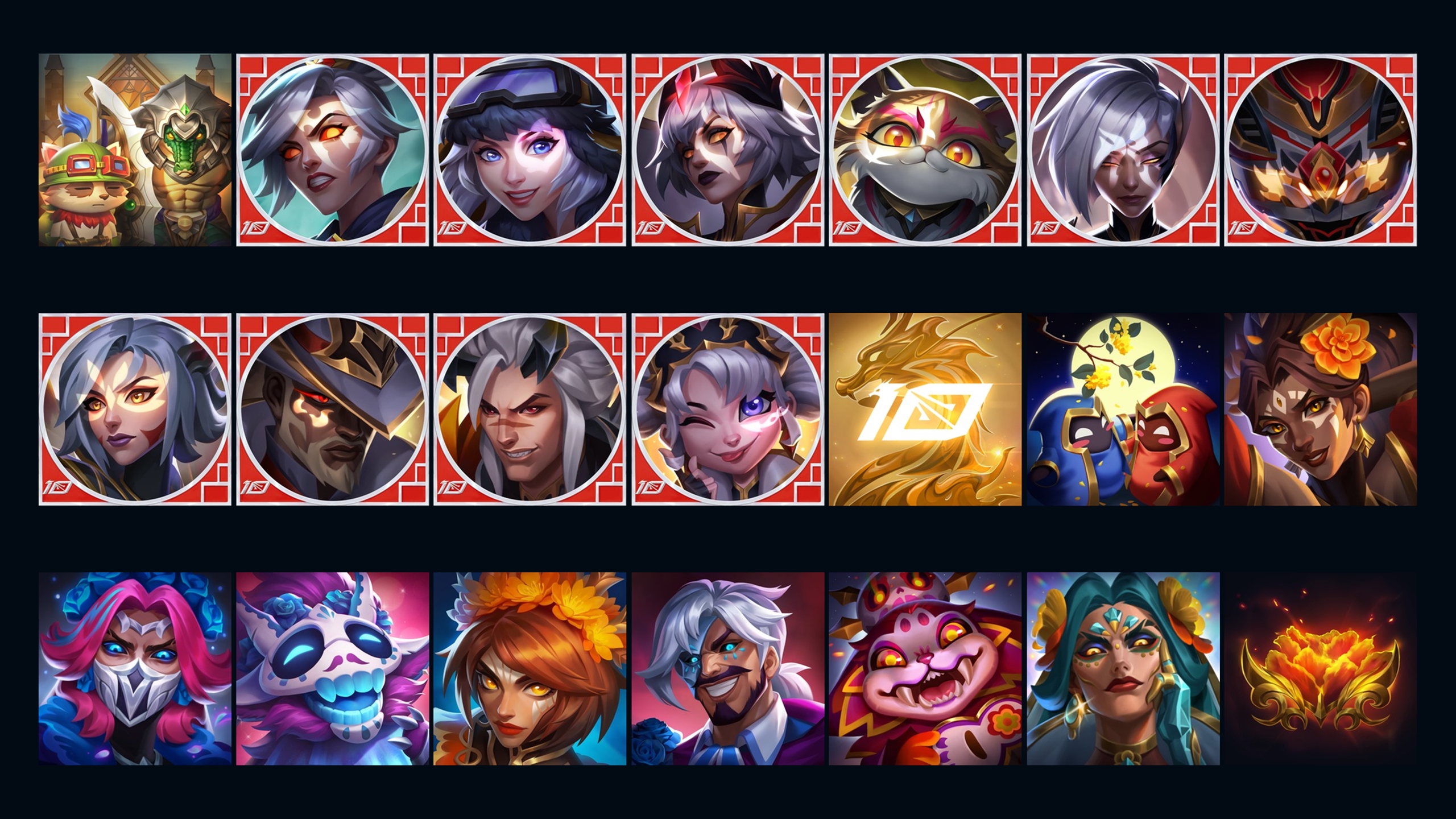 美测服更新lpl十大选手臻彩皮肤头像及lpl金色10周年头像亮相