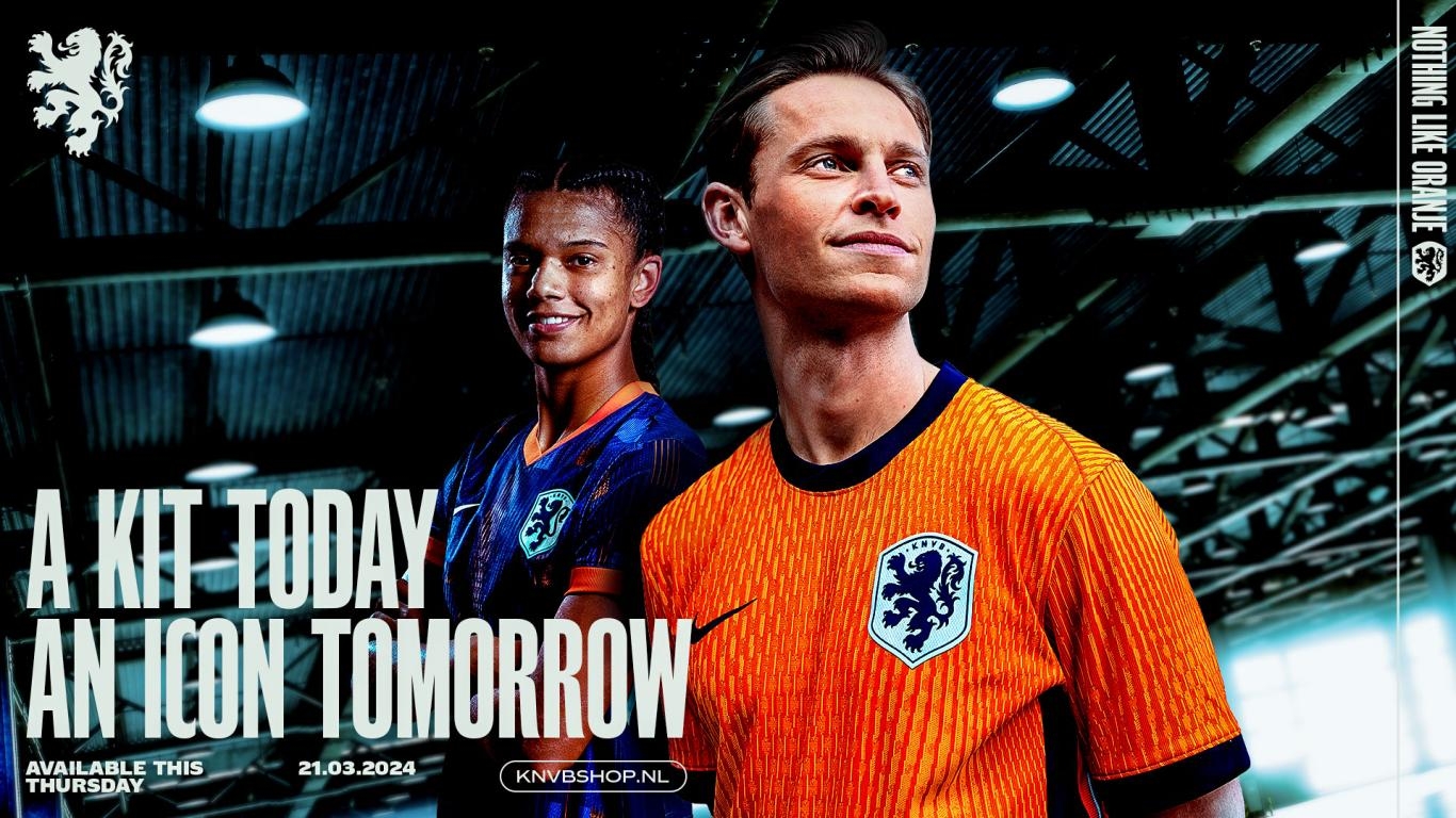 官方：荷兰公布今年欧洲杯新款主客场球衣 3月22日热身赛首次使用