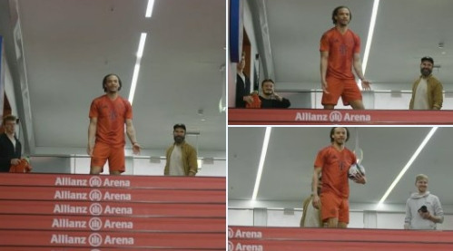 图片报：萨内身着红色球衣现身，图片疑似拜仁新赛季主场球衣