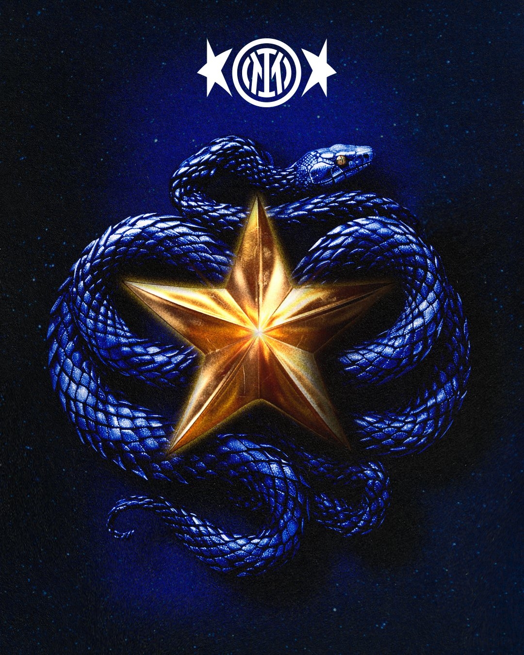 ⭐⭐🖤💙第二颗星诞生！国米官方海报：蛇精灵环绕第2颗星