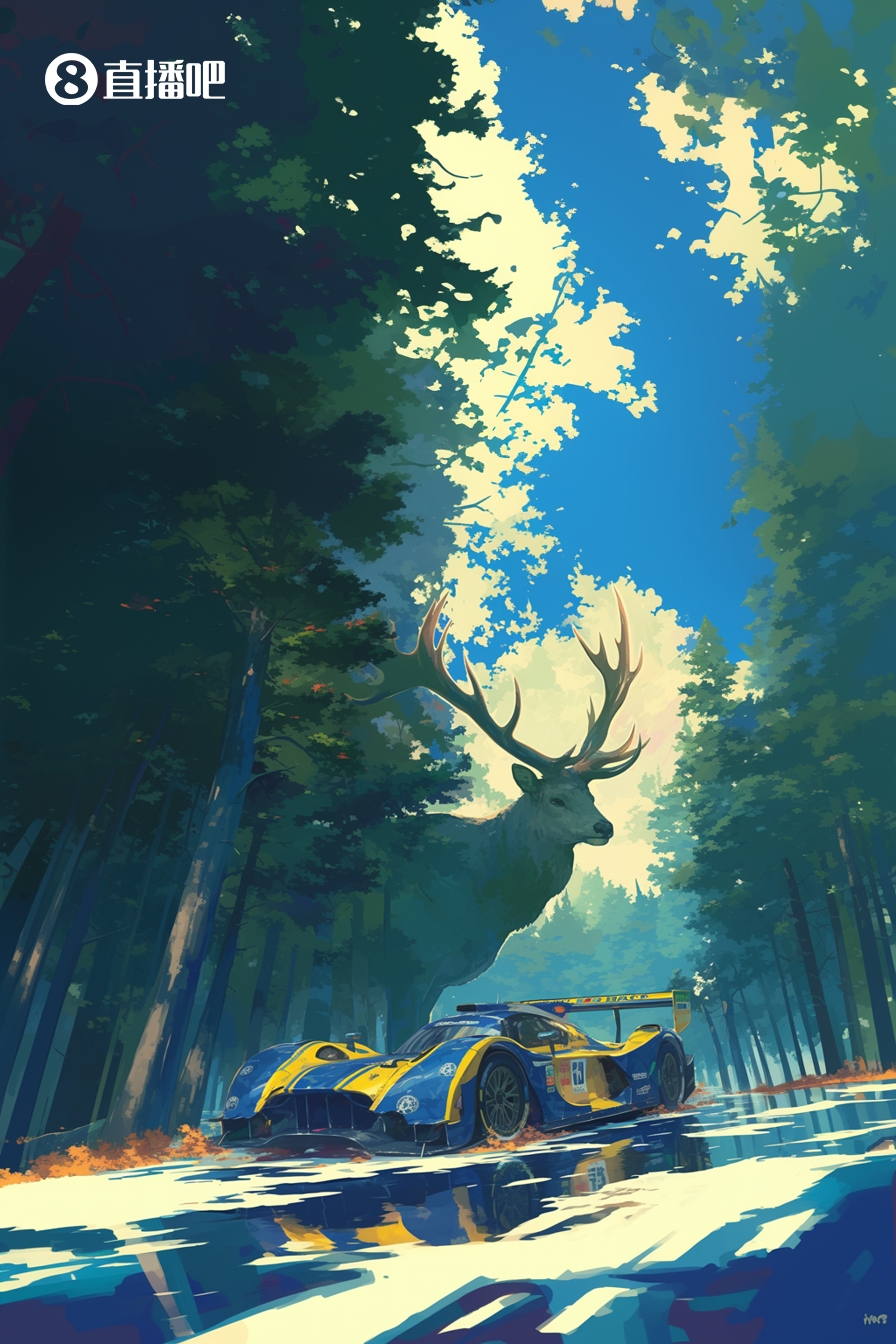 AI绘图🎨这片森林是巨鹿的主场🦌印第安纳赛车身陷泥潭被拿捏