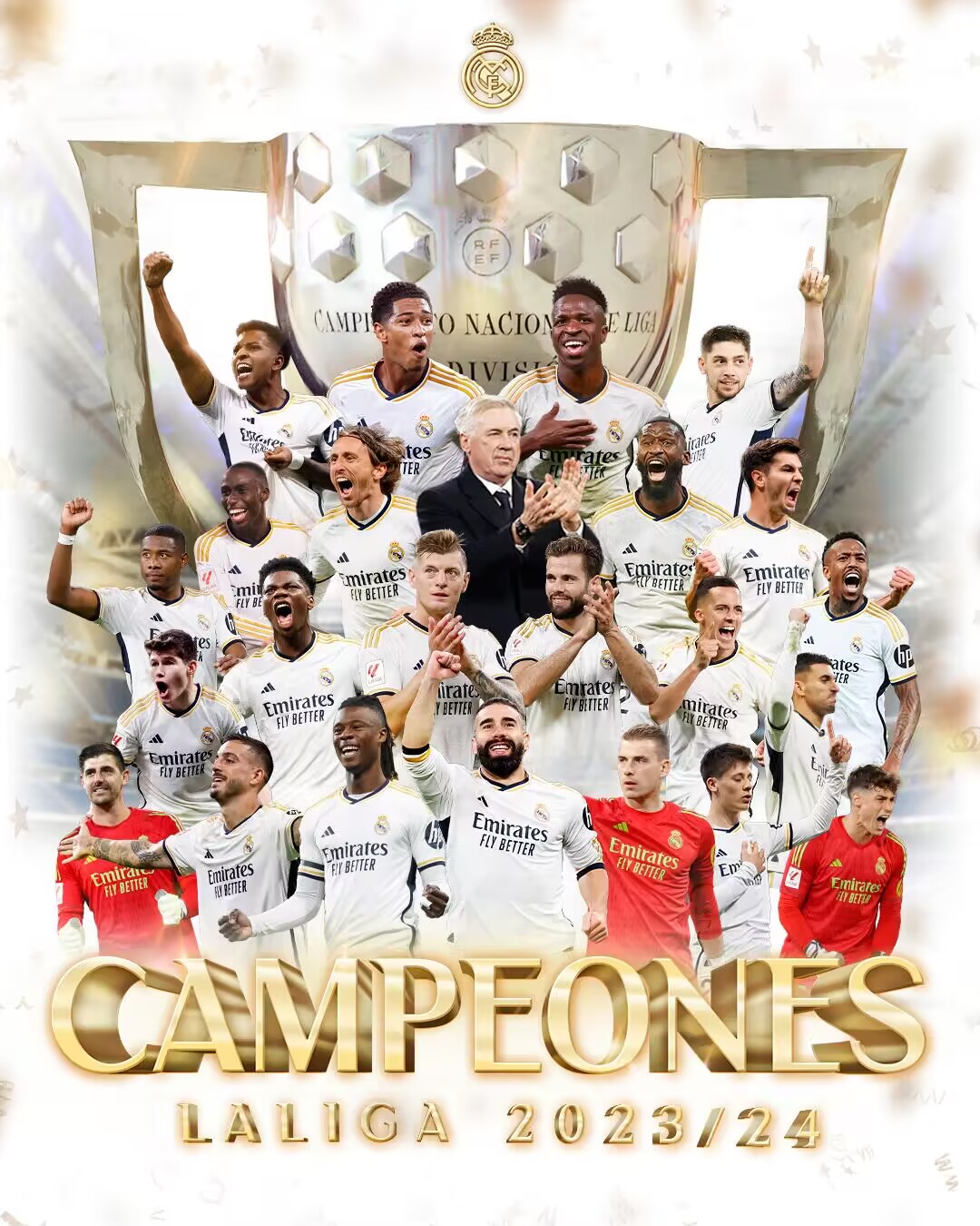生涯联赛首冠！贝林厄姆庆祝：冠军！！！🤍🏆 HALA MADRID