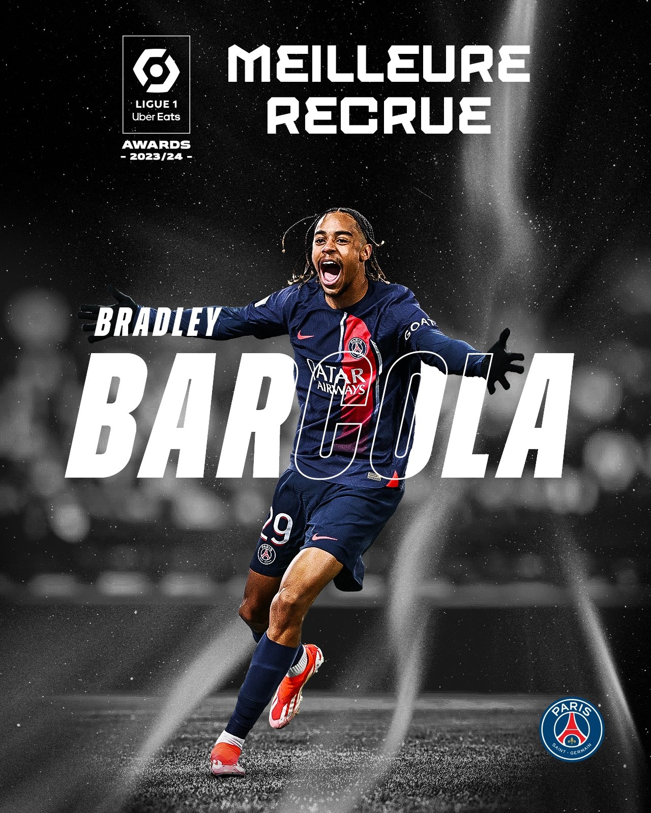 官方：巴黎從裏昂簽下巴爾科拉被評為法甲本賽季最佳引援